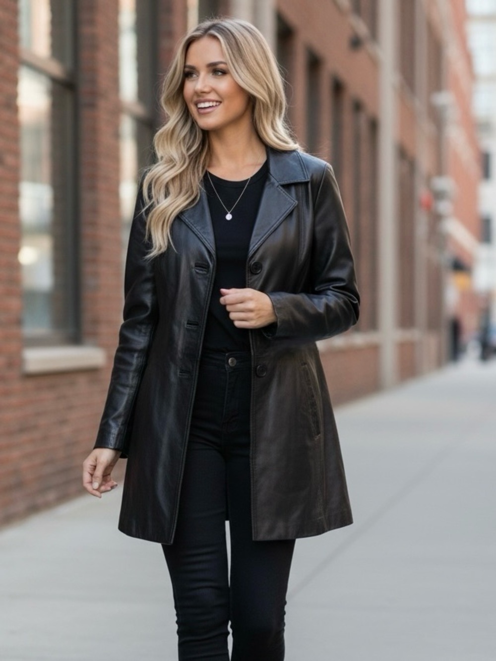 Nicole Miller  Genuine Leather Jacket Black